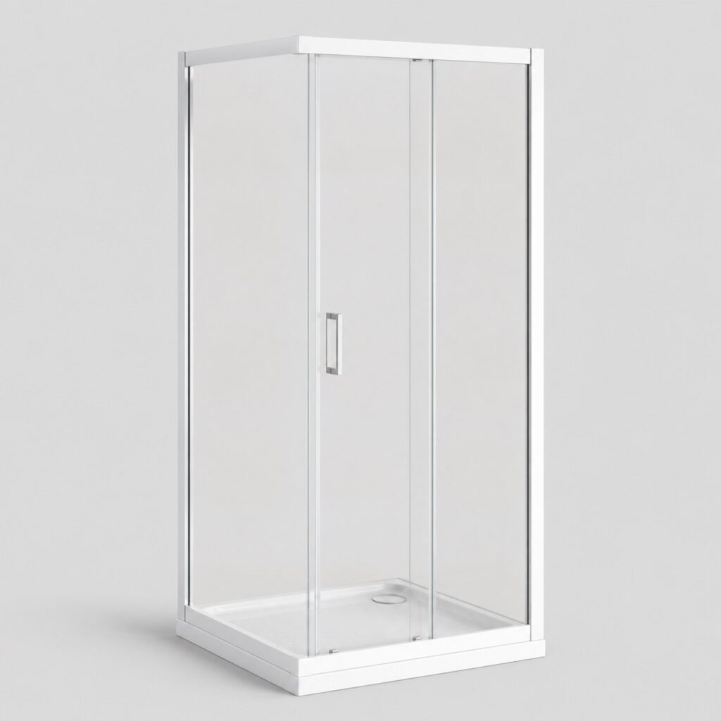 Cabine de douche carrée 90 x 90 cm, verre 6 mm, sur fond clair
