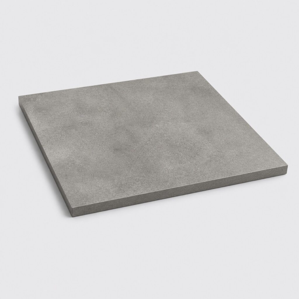Carrelage extérieur gris 60x60 cm isolé sur fond clair