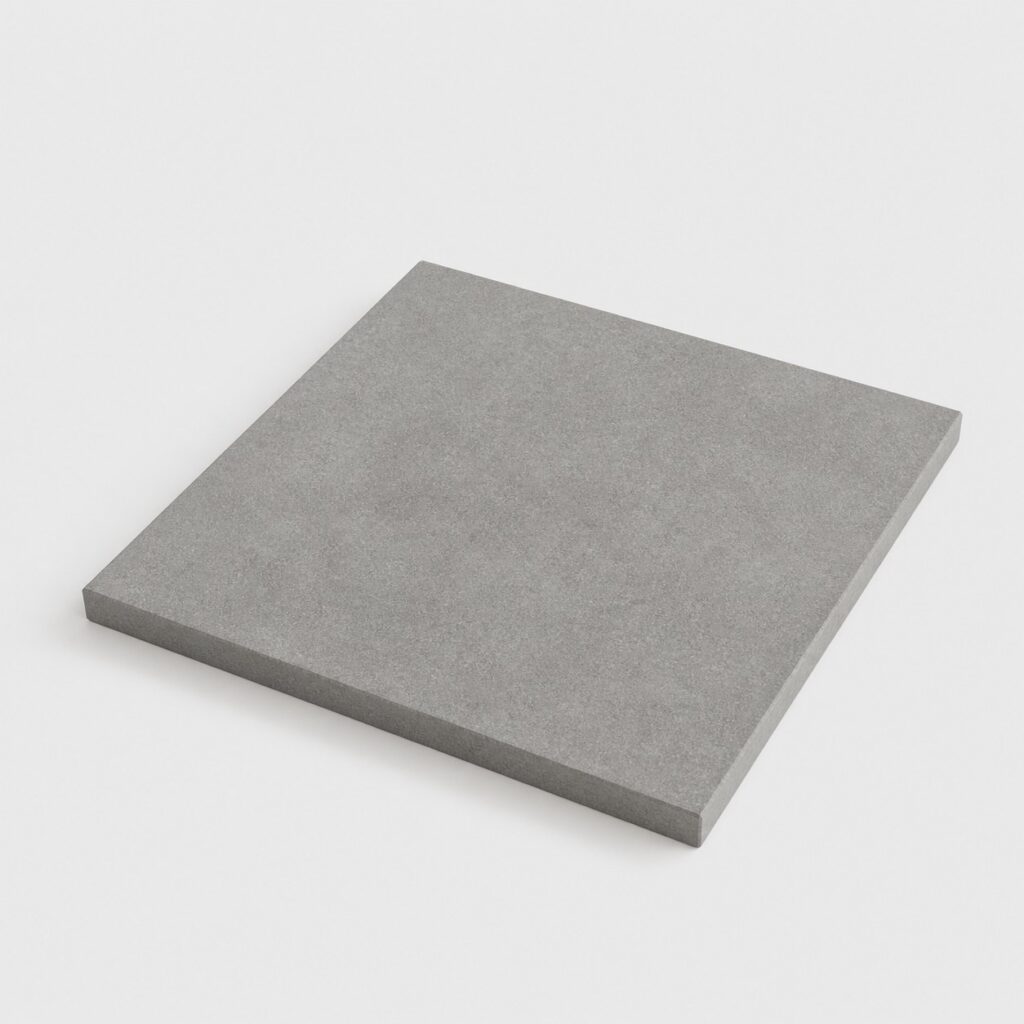 Dalle de carrelage gris 60 x 60 cm mate structurée, isolée sur fond clair