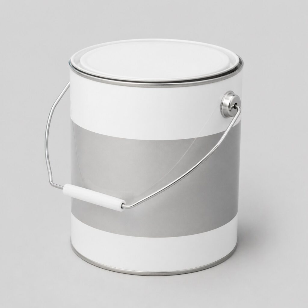 Pot de peinture à bois 2,5 L blanc, seul sur fond clair