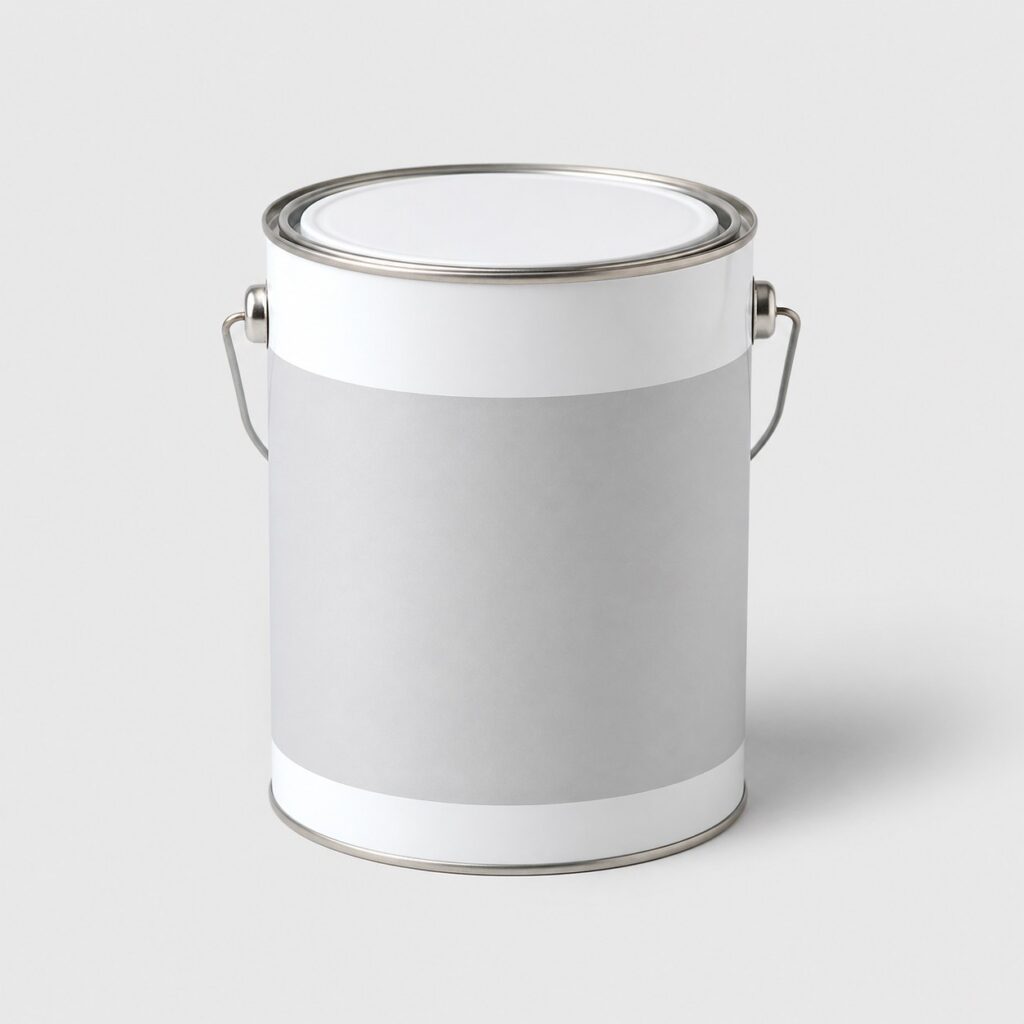 Pot de peinture bois extérieur satin blanc de 2,5 L sur fond clair