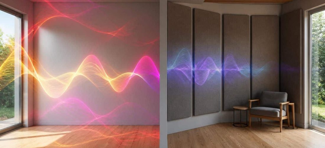 découvrez comment un panneau acoustique améliore l'absorption des échos dans une pièce pour un confort sonore optimal.