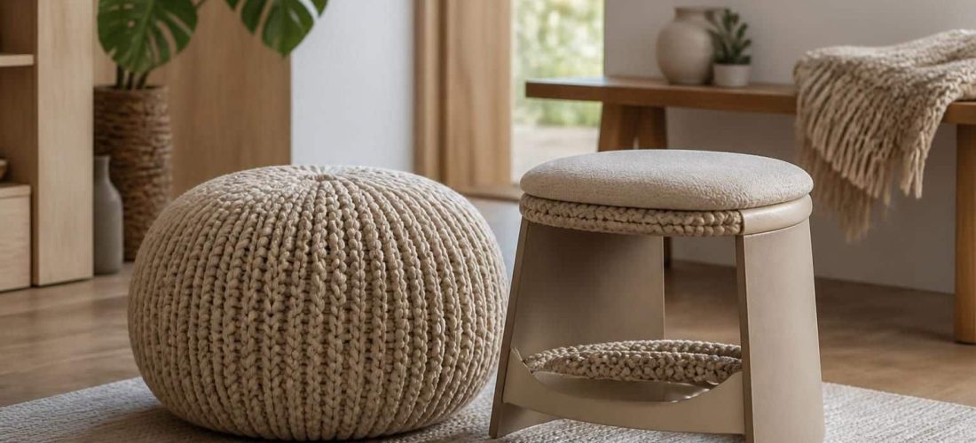 découvrez comment l'ajout d'une assise d'appoint nomade dépend de l'utilisation d'un pouf tricoté, alliant confort et style pour vos espaces modulables.
